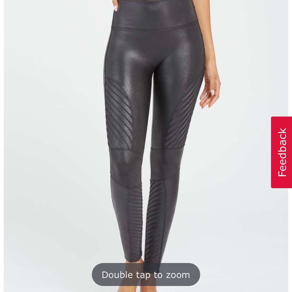 Spanx Faux Leather Moto Leggings